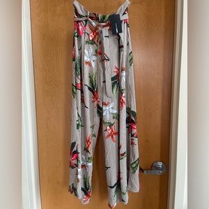 Pinstripe and floral pant